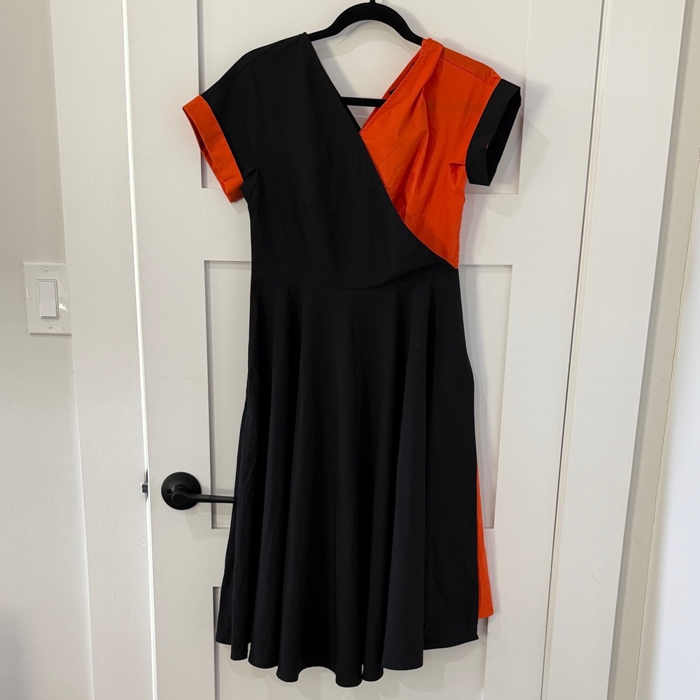 Lively Ghosts Black and Orange Great Pumpkin Halloween Dress Small NWT